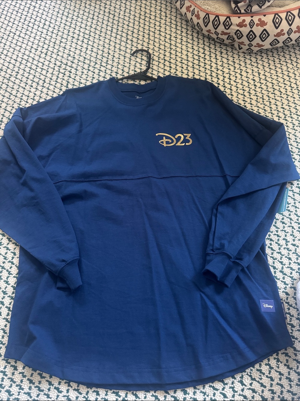 Disney D23 Spirit Jersey Long Sleeve Shirt in Navy and Gold